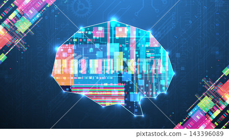 Cybernetic mind and network data processing abstract background. Cybernetic mind and network data processing abstract background. 143396089