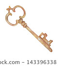 Watercolor illustration Wedding collection Golden key PNG transparent background Hand drawing Vintage 143396338