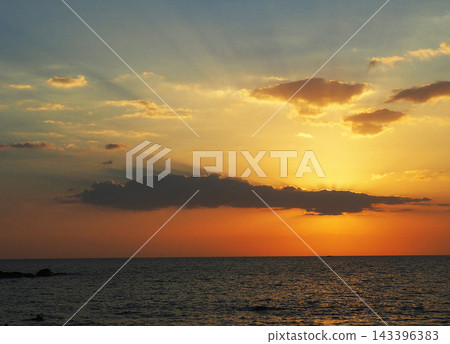 sunset over sea sunset over sea 143396383