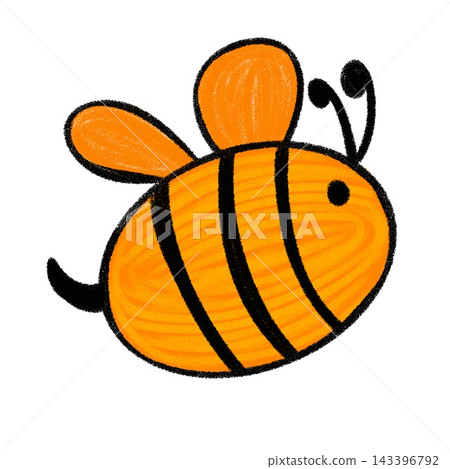 Cute yellow and black bumblebee flying illustration Cute yellow and black bumblebee flying illustration 143396792