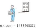 An employee leaving the company after resigning, and their belongings in cardboard boxes. 143396881