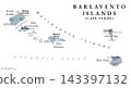 Barlavento Islands, Cape Verde (Cabo Verde), gray political map with capitals and largest settlements. Northern windward group of Cape Verde archipelago in the Atlantic off the coast of Africa. Vector Barlavento Islands, Cape Verde (Cabo Verde), gray political map with capitals and largest settlements. Northern windward group of Cape Verde archipelago in the Atlantic off the coast of Africa. Vector 143397132