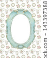 Elegant Rococo Rose Frames with Delicate Floral Borders and Vintage details  143397388