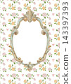 Elegant Rococo Rose Frames with Delicate Floral Borders and Vintage details  143397393
