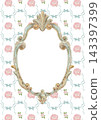 Elegant Rococo Rose Frames with Delicate Floral Borders and Vintage details  143397399