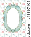 Elegant Rococo Rose Frames with Delicate Floral Borders and Vintage details  143397404