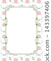 Elegant Rococo Rose Frames with Delicate Floral Borders and Vintage details  143397406