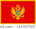 Montenegro official national flag in original proportions. Montenegrin color background. Vector illustration 143397565