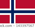 Official Norway national flag in original proportions. Norwegian background vector illustration 143397567