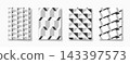 Collection of 3d monochrome modern covers, posters. Abstract textured black and white print with geometric shapes for business or creative design projects 143397573