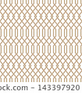 Arabic seamless geometric ornamental vector pattern. Elegant oriental luxury gold motif background. Grid decorative endless texture 143397920