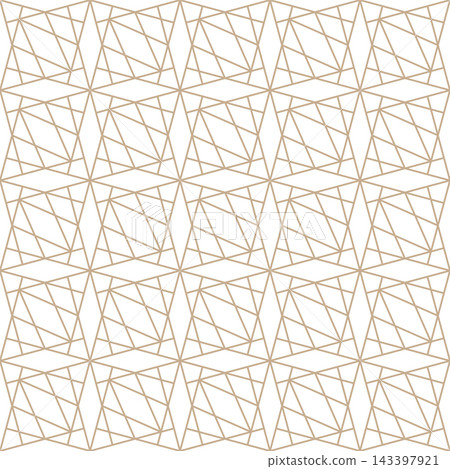 Gold luxury seamless geometric ornamental vector pattern. Elegant oriental Arabic eastern background. Decorative endless grid texture. Tile mosaic print Gold luxury seamless geometric ornamental vector pattern. Elegant oriental Arabic eastern background. Decorative endless grid texture. Tile mosaic print 143397921