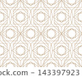 Gold luxury seamless geometric ornamental vector pattern. Elegant oriental Arabic eastern background. Decorative endless grid texture. Tile mosaic print 143397923