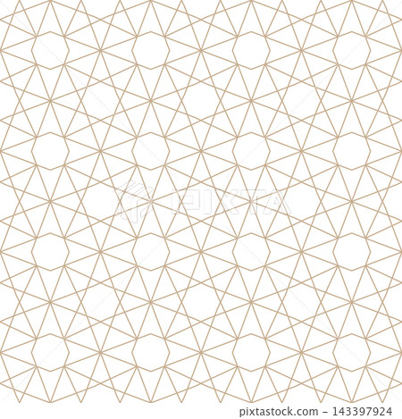 Gold luxury seamless geometric ornamental vector pattern. Elegant oriental Arabic eastern background. Decorative endless grid texture. Tile mosaic print Gold luxury seamless geometric ornamental vector pattern. Elegant oriental Arabic eastern background. Decorative endless grid texture. Tile mosaic print 143397924