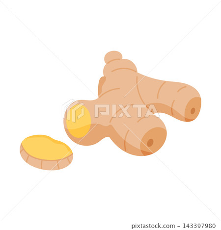 Fresh ginger root for food branding recipe packaging wellness and herbal health projects 143397980