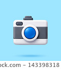 3D compact camera with blue lens 143398318