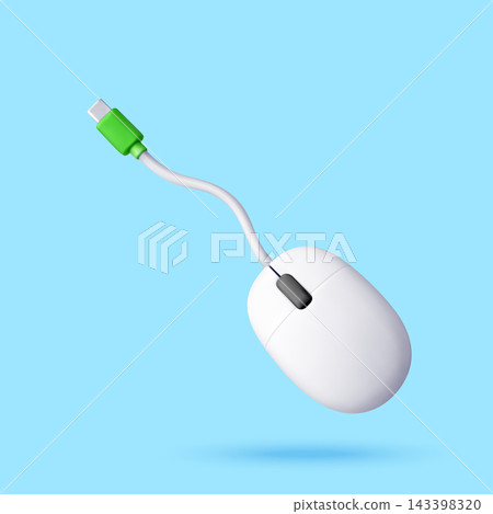 3D wired computer mouse with green USB 3D wired computer mouse with green USB 143398320