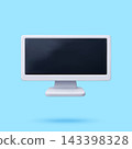 3D Desktop computer monitor with blank screen 143398328