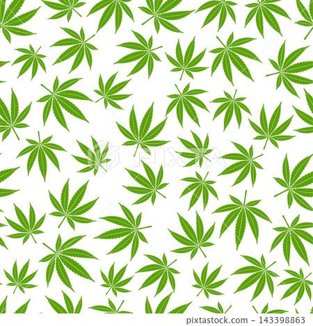 Cannabis Leaf Seamless Pattern Cannabis Leaf Seamless Pattern 143398863