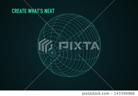 A futuristic digital background featuring large wireframe spheres. A futuristic digital background featuring large wireframe spheres. 143398966