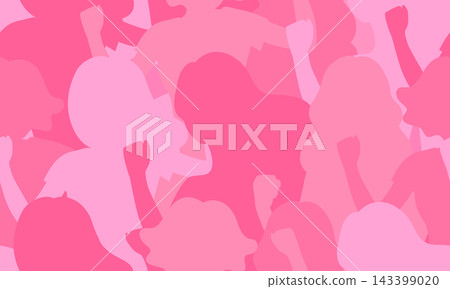 Silhouette women in pink seamless pattern.  143399020