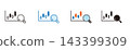 An icon for stock price analysis. An illustration of a stock price chart and a magnifying glass. 143399309