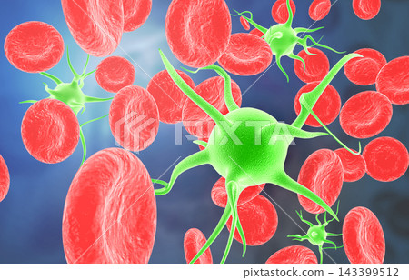 Human blood cells and virus Human blood cells and virus 143399512