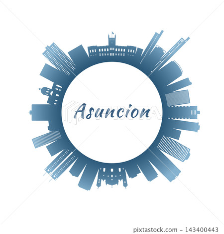 Asuncion skyline with colorful buildings. 143400443