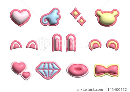 Set of 3D decorative stickers Set of 3D decorative stickers 143400532