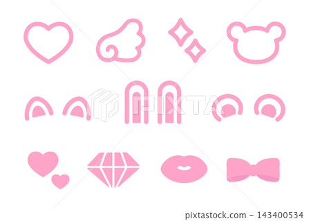 Cute pink decorative parts set Cute pink decorative parts set 143400534