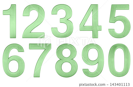 Modern Green metal numbers collection for countdown calendar and price design Modern Green metal numbers collection for countdown calendar and price design 143401113