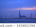 Coastal industrial estates with the evening sunlight 143401394