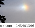 Rainbow flare light phenomenon in the daytime sky 143401396