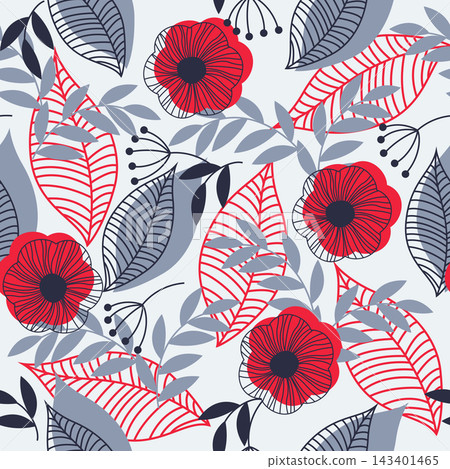 retro floral seamless pattern retro floral seamless pattern 143401465
