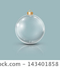 Glass Christmas ball for holiday layouts, postcards and seasonal designs. 143401858