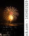 Large fireworks and the night view over Lake Suwa 143401929