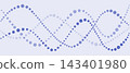 Abstract pattern with flowing dotted lines in various shades of blue 143401980