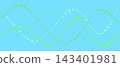 Soft green dots on a tranquil blue background creating an abstract pattern 143401981