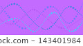 Colorful abstract dots pattern on a vibrant purple background 143401984