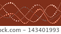 Abstract DNA helix pattern made of colorful dots on a brown background 143401993