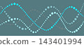 Elegant abstract design featuring flowing dots in shades of blue and gray 143401994