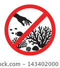 Do not touch coral reef ban sign for marine conservation save planet ocean nature protection design. 143402000