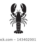 Lobster silhouette for marine biodiversity and ocean life conservation save the planet design. 143402001