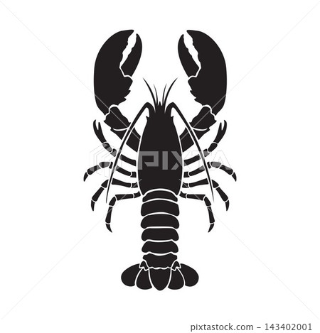 Lobster silhouette for marine biodiversity and ocean life conservation save the planet design. 143402001
