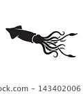 Squid silhouette swimming for marine biodiversity ocean conservation save planet nature design. 143402006