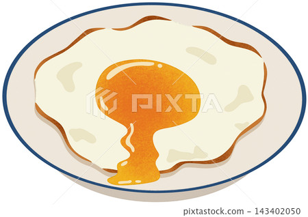 fried egg on plate 143402050