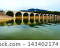 The ruins of the Taushubetsu River Bridge, a railway relic that is gradually disappearing. 143402174