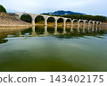 The ruins of the Taushubetsu River Bridge, a railway relic that is gradually disappearing. 143402175