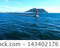 Red lighthouse at the entrance to Hakodate Port 143402176