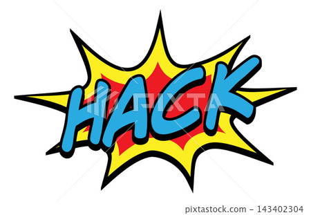 HACK Comic Book Pop Art Explosion Burst Graphic HACK Comic Book Pop Art Explosion Burst Graphic 143402304